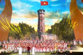 Chương trình nghệ thuật quốc gia đặc biệt "80 năm hành trình Độc lập-Tự do-Hạnh phúc." (Ảnh: Văn Điệp/TTXVN)