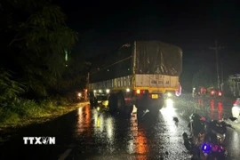 Hiện trường vụ tai nạn. (Ảnh: Đậu Tất Thành/TTXVN)