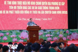 Thủ tướng Phạm Minh Chính chủ trì Hội nghị về thực hiện mô hình chính quyền địa phương 2 cấp và triển khai các dự án trọng điểm vùng ĐBSCL. (Ảnh: Dương Giang/TTXVN)