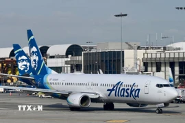 Máy bay của Hãng hàng không Alaska Airlines. (Ảnh: AFP/TTXVN)