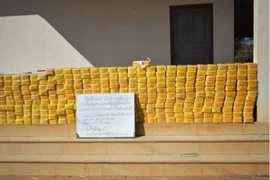 Tang vật của một vụ án ma túy tại tỉnh Bokeo, Lào. (Nguồn: Vientiane Times)