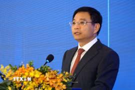 Ủy viên Trung ương Đảng, Phó Thủ tướng Chính phủ Nguyễn Văn Thắng phát biểu khai mạc sự kiện. (Ảnh: Quốc Dũng/TTXVN)