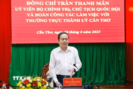 Chủ tịch Quốc hội Trần Thanh Mẫn phát biểu. (Ảnh: Doãn Tấn/TTXVN)