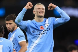 Haaland tỏa sáng giúp Man City lên top 2 Premier League. (Nguồn: PA)