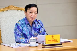Phó Thủ tướng Trần Hồng Hà chủ trì buổi làm việc. (Ảnh: Minh Đức/TTXVN)
