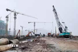 Công trường thi công Trung tâm tổ chức Hội nghị APEC tại đặc khu Phú Quốc, tỉnh An Giang. (Ảnh: Lê Huy Hải/TTXVN)