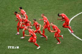Thụy Sĩ là đội cuối cùng vào tứ kết World Cup 2026. (Ảnh: AFP/TTXVN)