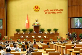 Quốc hội làm việc tại hội trường. (Ảnh: Phương Hoa/TTXVN)