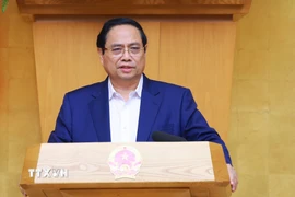 Thủ tướng Phạm Minh Chính chủ trì phiên họp Chính phủ thường kỳ tháng 11/2025. (Ảnh: Dương Giang/TTXVN)