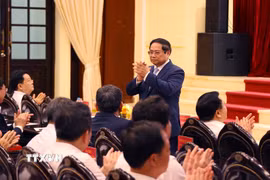 Thủ tướng Phạm Minh Chính dự hội nghị. (Ảnh: Văn Điệp/TTXVN)
