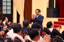Thủ tướng Phạm Minh Chính dự hội nghị. (Ảnh: Văn Điệp/TTXVN)