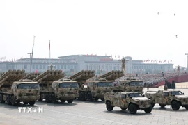 Khí tài quân sự tại Lễ duyệt binh kỷ niệm 80 năm chiến thắng phátxít của nhân dân thế giới ở Bắc Kinh, Trung Quốc, ngày 3/9/2025. (Ảnh: THX/TTXVN)