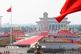 Quang cảnh Lễ duyệt binh kỷ niệm 80 năm chiến thắng phátxít của nhân dân thế giới tại Bắc Kinh, Trung Quốc, ngày 3/9/2025. (Ảnh: THX/TTXVN)
