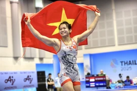 Nguyễn Thị Mỹ Linh cũng đã giành HCV SEA Games cùng hai cô chị. (Nguồn: Báo Thanh Niên)