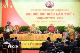 Đại hội đại biểu Đảng bộ Bộ Nông nghiệp và Môi trường nhiệm kỳ 2025-2030. (Ảnh: Lê Đông/TTXVN)