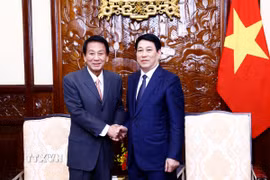 Chủ tịch nước Lương Cường tiếp nguyên Đại sứ đặc biệt Việt Nam-Nhật Bản Sugi Ryotaro. (Ảnh: Lâm Khánh/TTXVN)