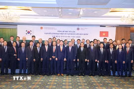 Tổng Bí thư Tô Lâm gặp gỡ lãnh đạo một số Tập đoàn lớn của Hàn Quốc. (Ảnh: Thống Nhất/TTXVN)