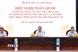 Bộ trưởng Bộ Dân tộc và Tôn giáo Đào Ngọc Dung phát biểu. (Ảnh: Minh Đức/TTXVN)