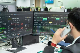 VN-Index đóng cửa phiên 12/11 tăng 38,25 điểm lên 1.631,86 điểm. (Ảnh: Vietnam+)