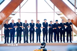 Thủ tướng Chính phủ Lê Minh Hưng và các Trưởng đoàn tham dự Phiên họp hẹp Hội nghị Cấp cao ASEAN lần thứ 48. (Ảnh: Dương Giang/TTXVN)