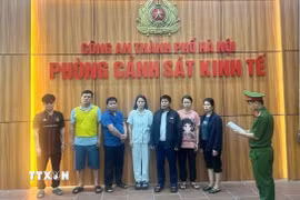 Nhóm bị can trong đường dây giết mổ, tiêu thụ lợn bệnh bị khởi tố. (Ảnh: TTXVN phát)