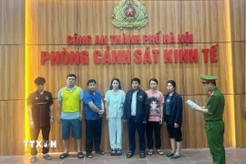 Nhóm bị can trong đường dây giết mổ, tiêu thụ lợn bệnh bị khởi tố. (Ảnh: TTXVN phát)