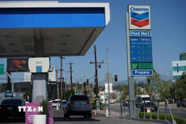 Một trạm xăng tại California, Mỹ. (Ảnh: THX/TTXVN)