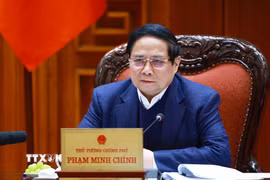 Thủ tướng Phạm Minh Chính chủ trì cuộc họp. (Ảnh: Dương Giang/TTXVN)