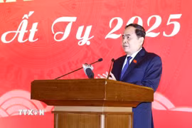 Chủ tịch Quốc hội Trần Thanh Mẫn phát biểu. (Ảnh: Doãn Tấn/TTXVN)