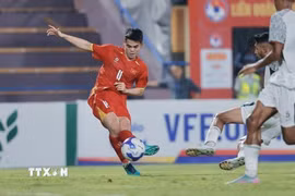 Khuất Văn Khang lỡ hẹn với ASEAN Cup 2026. (Ảnh: Minh Quyết/TTXVN)
