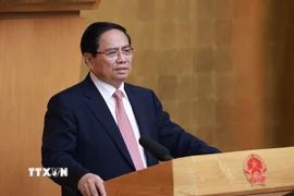 Thủ tướng Phạm Minh Chính chủ trì Phiên họp lần thứ 20 của Ban Chỉ đạo Nhà nước các công trình, dự án quan trọng quốc gia, trọng điểm ngành giao thông vận tải. (Ảnh: Dương Giang/TTXVN)