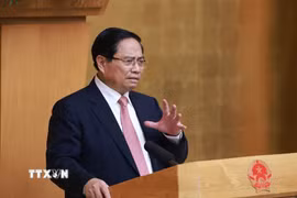 Thủ tướng Phạm Minh Chính chủ trì Phiên họp lần thứ 20 của Ban Chỉ đạo Nhà nước các công trình, dự án quan trọng quốc gia, trọng điểm ngành giao thông vận tải. (Ảnh: Dương Giang/TTXVN)