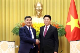Chủ tịch nước Lương Cường tiếp Chánh án Tòa án tối cao Mông Cổ Ganzorig Damdin. (Ảnh: An Đăng/TTXVN)