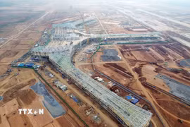 Sân bay Long Thành sau khi hoàn thành giai đoạn một có thể đón 20 triệu lượt khách và 5 triệu tấn hàng hoá mỗi năm. (Ảnh: Quốc Khánh/TTXVN)