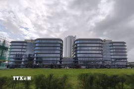Trụ sở Cơ quan điều hành IFC Đà Nẵng đã được hoàn thiện về cơ sở hạ tầng, văn phòng làm việc. (Ảnh: Quốc Dũng/TTXVN)