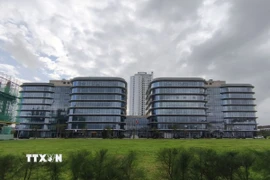 Trụ sở Cơ quan điều hành IFC Đà Nẵng đã được hoàn thiện về cơ sở hạ tầng, văn phòng làm việc. (Ảnh: Quốc Dũng/TTXVN)