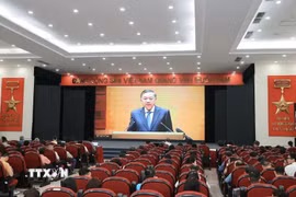Cán bộ, đảng viên thuộc Đảng bộ Thông tấn xã Việt Nam tham dự Hội nghị. (Ảnh: Minh Quyết/TTXVN)
