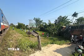Hiện trường vụ tai nạn. (Ảnh: TTXVN phát)