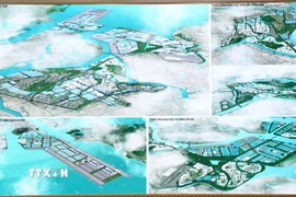 Phối cảnh tổng thế Khu kinh tế Đình Vũ-Cát Hải đến năm 2045. (Ảnh: Mạnh Tú/TTXVN)