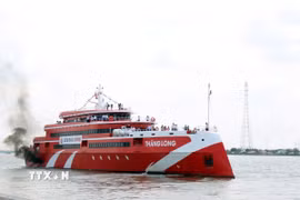Tàu cao tốc Thành phố Hồ Chí Minh-Côn Đảo được Công ty cổ phần tàu cao tốc Phú Quốc khai thác hồi tháng 5/2024. nhưng đã tạm dừng hoạt động. (Ảnh: Tiến Lực/TTXVN)