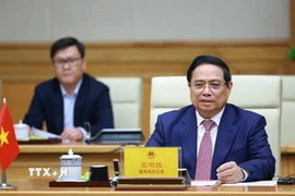 Thủ tướng Phạm Minh Chính tiếp Bộ trưởng Ngoại giao, Quốc phòng, Công an Trung Quốc sang dự Hội nghị lần thứ nhất, Cơ chế đối thoại chiến lược “3+3.” (Ảnh: Dương Giang/TTXVN)