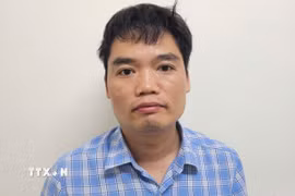 Lê Minh Giáp tại Cơ quan Công an. (Ảnh: TTXVN phát)