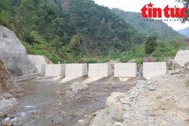 Đập Sabo đầu tiên tại lưu vực suối Nặm Păm (huyện Mường La, Sơn La). (Nguồn: Báo Tin tức/TTXVN)