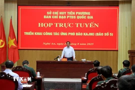 Thủ tướng Phạm Minh Chính trực tiếp chỉ đạo ứng phó bão số 5. (Ảnh: Văn Tý/TTXVN)