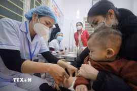 Tiêm vaccine phòng sởi cho trẻ tại Hà Nội. (Ảnh: Minh Quyết/TTXVN)