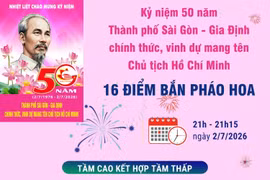 Thành phố Hồ Chí Minh bắn pháo hoa tại 16 điểm dịp kỷ niệm 50 năm mang tên Bác