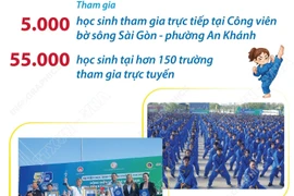 60.000 học sinh đồng diễn võ nhạc Vovinam, xác lập kỷ lục kép