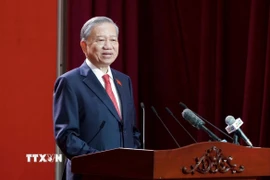 Tổng Bí thư Tô Lâm phát biểu chỉ đạo đại hội. (Ảnh: Thanh Vũ/TTXVN)