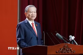 Tổng Bí thư Tô Lâm phát biểu chỉ đạo đại hội. (Ảnh: Thanh Vũ/TTXVN)