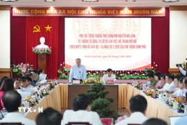 Toàn cảnh buổi làm việc. (Ảnh: Nguyên Lý/TTXVN)